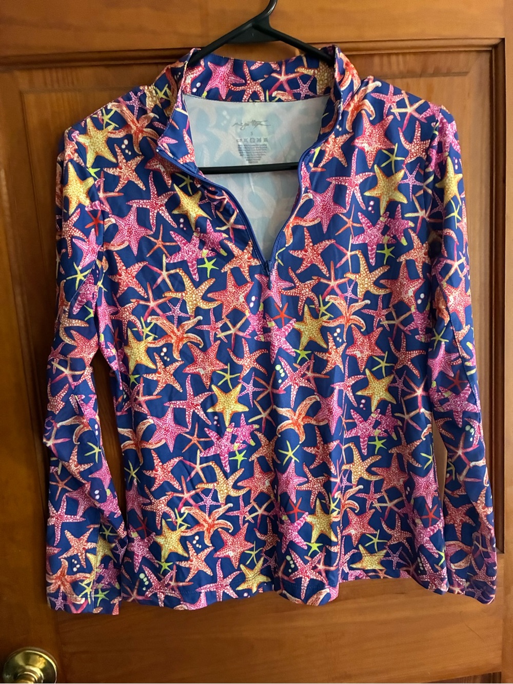 Kids Starfish Print Long-Sleeve Top - Navy & Pink